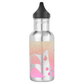 Roze druipende glitters monogram naam waterfles (Links)