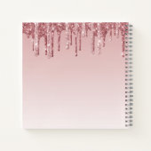 Roze druipende glitterschoonheid balletdanseres notitieboek (Achterkant)