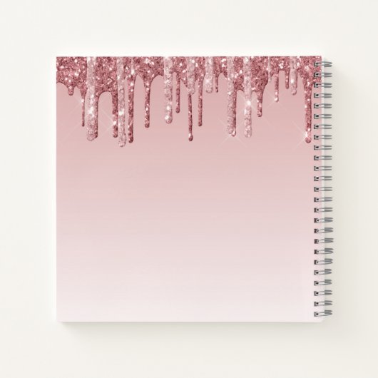 Roze druipende glitterschoonheid balletdanseres notitieboek (Achterkant)