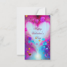 Roze druipende harten abstract kinder valentijn notitiekaartje