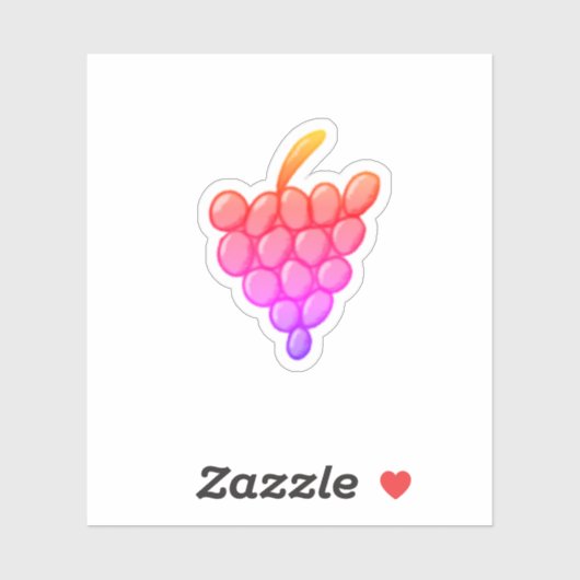 Roze druiven sticker (Vel)