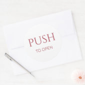 Roze Druk om Open Deur Bord Ronde Sticker (Envelop)