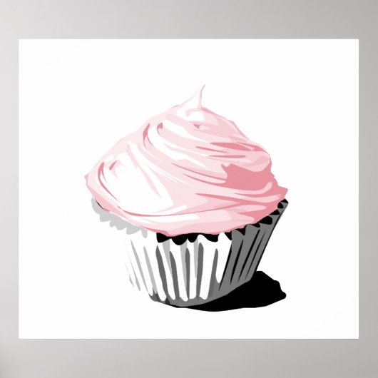 Roze druk op de cupcake poster (Voorkant)