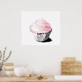 Roze druk op de cupcake poster (Keuken)