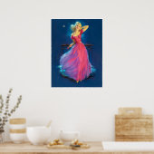 Roze drukker omhoog poster (Keuken)