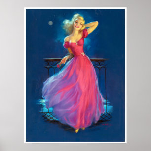 Roze drukker omhoog poster