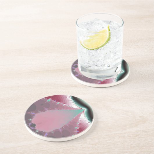 Roze drukpunt zandsteen onderzetter (Zijkant)