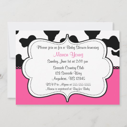 Roze drukroze uitnodiging (Voorkant)