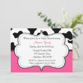 Roze drukroze uitnodiging (Staand voorkant)