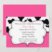 Roze drukroze uitnodiging (Voorkant / Achterkant)