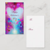 Roze druppelaar abstracte kinder valentijn notitiekaartje (Voorkant / Achterkant)