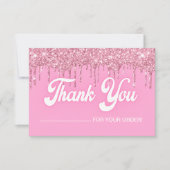 Roze druppelaar bedankt je kaart (Voorkant)