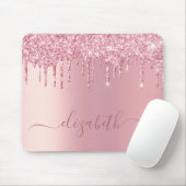 Roze druppelaar gepersonaliseerd muismat (Met muis)