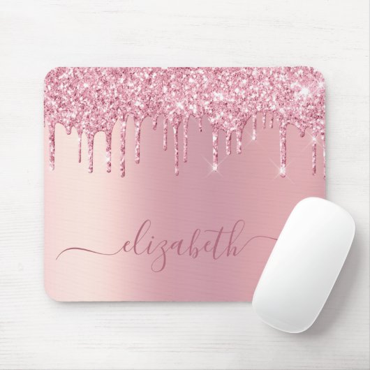 Roze druppelaar gepersonaliseerd muismat (Met muis)