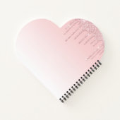 Roze druppelaar Glitter Blush Pink Floral Bouquet Notitieboek (Achterkant)