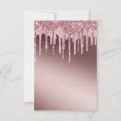 Roze druppelaar Glitter Business Bedankkaart (Achterkant)