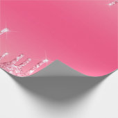 Roze druppelaar Glitter Girly Trendy Chic Modern Cadeaupapier (Hoek)