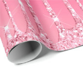 Roze druppelaar Glitter Girly Trendy Chic Modern Cadeaupapier (Rol Hoek)
