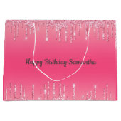 Roze druppelaar Glitter Girly Trendy Chic Modern Groot Cadeauzakje (Voorkant)