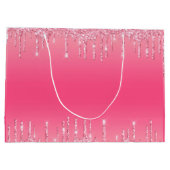 Roze druppelaar Glitter Girly Trendy Chic Modern Groot Cadeauzakje (Achterkant)