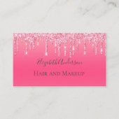Roze druppelaar Glitter Girly Trendy Chic Modern Visitekaartje (Voorkant)