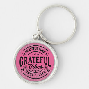 Roze druppelaar Glitter Grateful Vibes Sleutelhanger