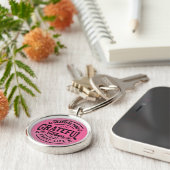 Roze druppelaar Glitter Grateful Vibes Sleutelhanger (Zijkant)