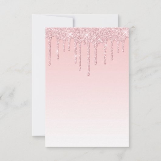 Roze druppelaar Glitter/Paarse Unicorn Birthday Kaart (Achterkant)