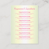 Roze druppelaar Glitter Soap Fragrance Ingrediënte Visitekaartje (Achterkant)