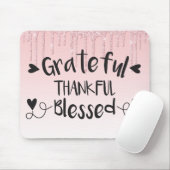 Roze druppelaar / Grateful Thankful Blessed Muismat (Met muis)