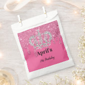 Roze druppelaar | Zilveren kroondag Bedankzakje (Geknipt)