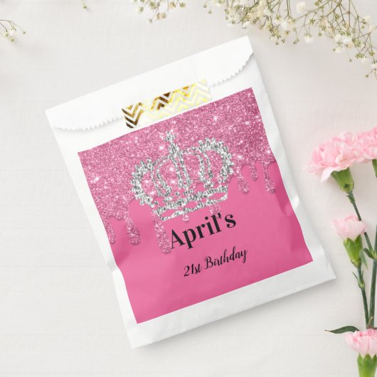 Roze druppelaar | Zilveren kroondag Bedankzakje (Gezegeld)