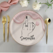 Roze druppels Bachelorette Party | Bridal Partij Papieren Bordje