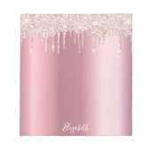 Roze druppels naam naam notitieblok (Voorkant)