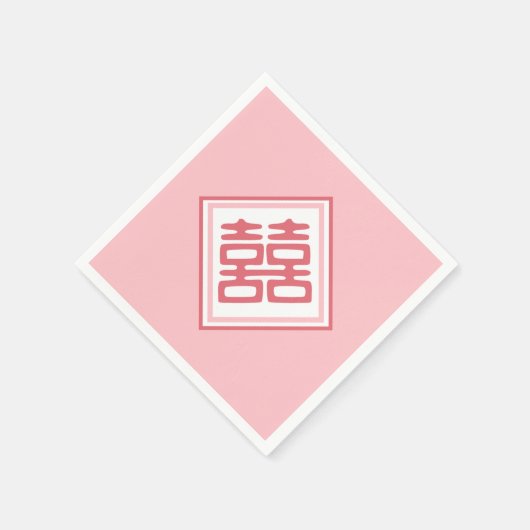 Roze Dubbel Geluk - Vierkant Servet (Hoek)