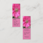 Roze dubbel poppy mam bladwijzer mini visitekaartje (Voorkant / Achterkant)