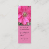 Roze dubbel poppy mam bladwijzer mini visitekaartje (Achterkant)