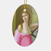 Roze dubbele Afbeelding St. Agatha (M 003) Keramisch Ornament (Links)