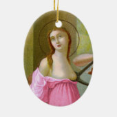Roze dubbele Afbeelding St. Agatha (M 003) Keramisch Ornament (Achterkant)