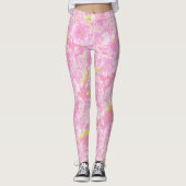 Roze dubbele bloesem bloem leggings (Voorkant)