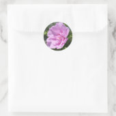 Roze Dubbele Hibiscus Digitale Bloem Schilderij Ronde Sticker (Tas)
