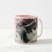 Roze Dubbele Pet Foto en Naam Mok (Voorkant rechts)