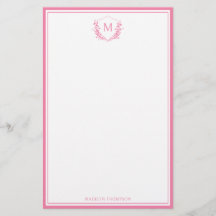 Roze Dubbele Rand Bloemkam Classic Monogram