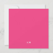 Roze Dubbele Rand Naam Monogram Vierkant Notitiekaartje (Achterkant)