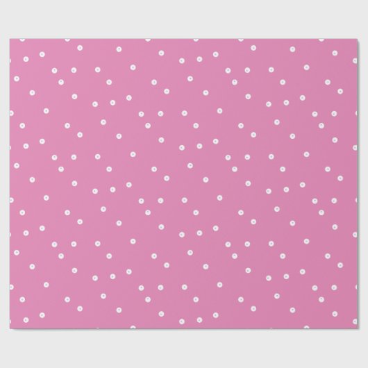 Roze Dubbele Stippen Cadeaupapier (Vlak)