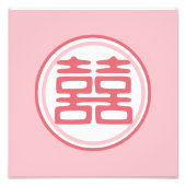 Roze dubbelgeluk - Ronde Foto Afdruk (Voorkant)