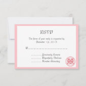 Roze dubbelgeluk - Ronde RSVP Kaartje (Achterkant)