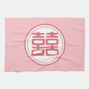Roze dubbelgeluk - Ronde Theedoek