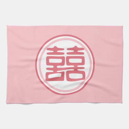Roze dubbelgeluk - Ronde Theedoek (Horizontaal)