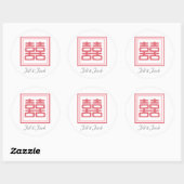 Roze dubbelgeluk - Square Ronde Sticker (Vel)